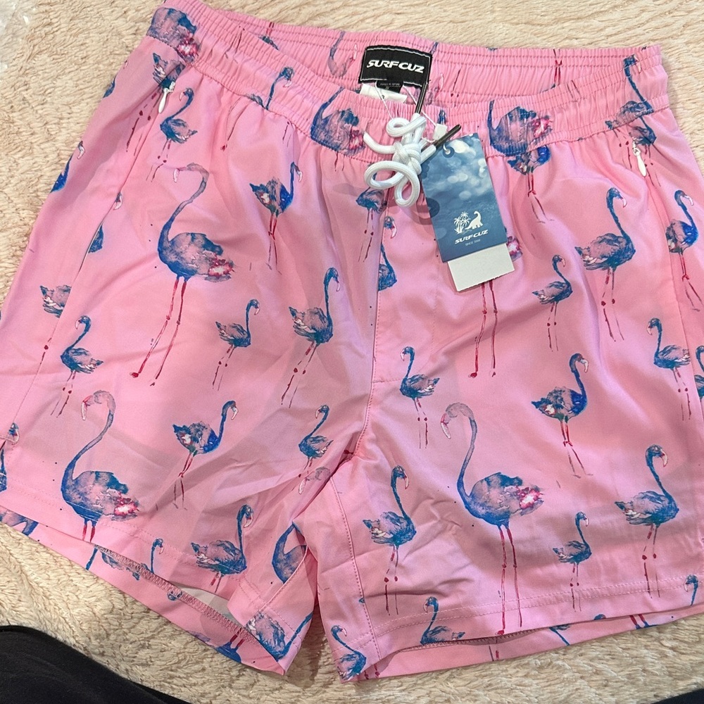 Pink Flamingo Swim Shorts
